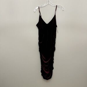 Hera collection Velvet Dress Womens Medium Burgundy Fitted Bodycon Sleeveless‎